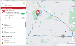 Road Works 27th Aug - 29th Aug Hollington Lane